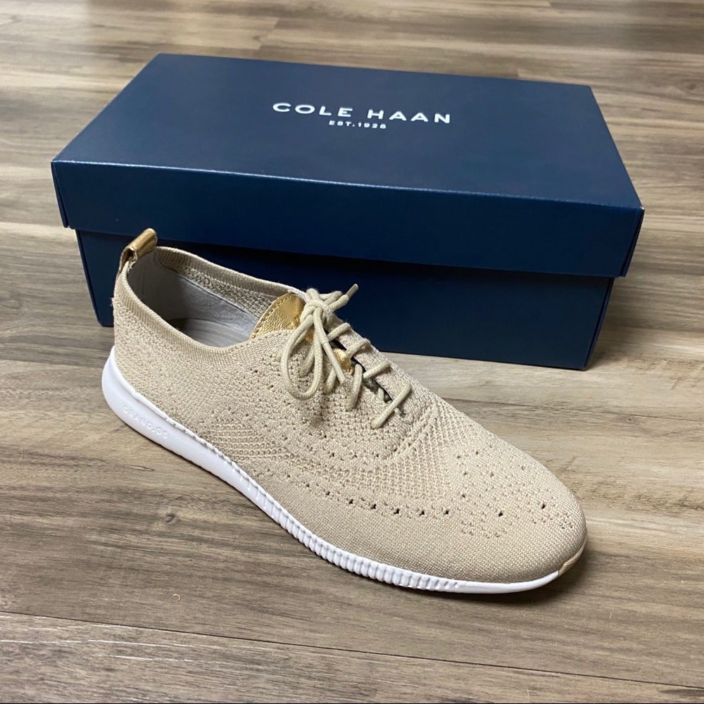 2.ZERØGRAND Wingtip Oxford Taupe 6.5